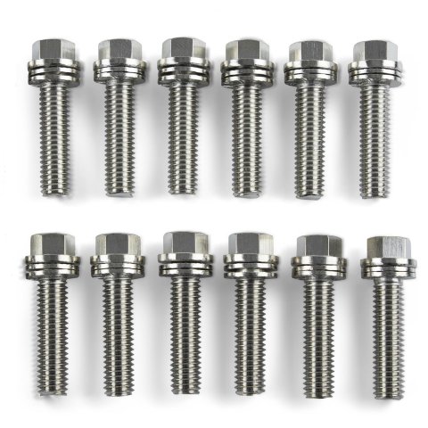 Proform Self-Locking Wedge Header Bolts 66824 Fasteners, Bolts, Hex Head, Steel, Nickel Plated, 3/8 in.-16 Thread Size, 1.000 in. Underhead Length, Set of 12
