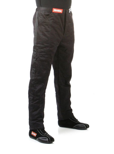 RaceQuip 120 Series Pyrovatex SFI-5 Pants 122002RQP Driving Pants, Series, Pyrovatex, Multi-Layer, Black with Black Stripe, Men's Small, Each