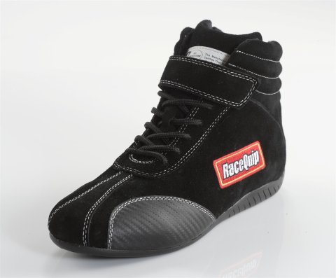 RaceQuip Euro Carbon-L Racing Shoes 30500040RQP Shoes, Mid-top Style, US Mens Shoe Size 4, Pyrovatex Liner, Black, SFI 3.3/5, Pair