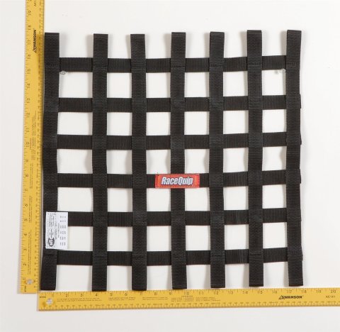 RaceQuip SFI Ribbon Window Nets 726003RQP Net, Ribbon, Square, 18 in. x 18 in., Black, 27.1, Each