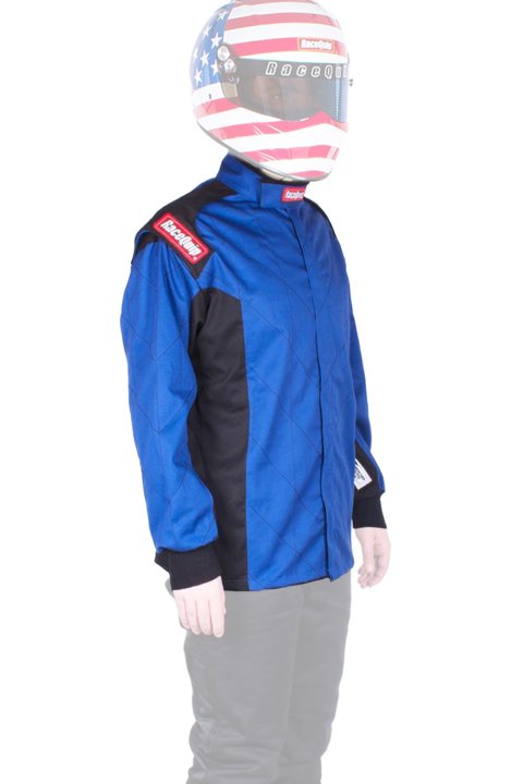 RaceQuip Chevron-1 FRC SFI-1 Jackets 131923RQP Single Layer Racing Driver Fire Suit Jacket; SFI 3.2A/ 1 ; Blue Medium
