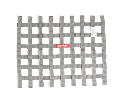 RaceQuip SFI Ribbon Window Nets 725065RQP Net, Ribbon, Rectangle, Polypropylene, Silver, 24 in. Width, 18 in. Height, 27.1, Each