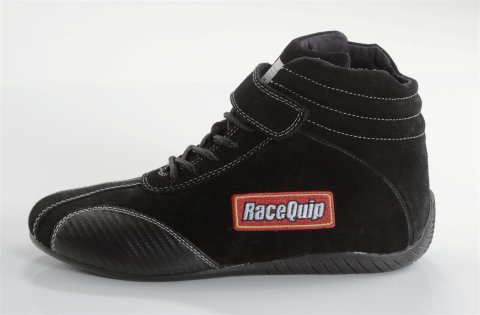 RaceQuip Euro Carbon-L Racing Shoes 30500070RQP Shoes, Mid-top Style, US Mens Shoe Size 7, Pyrovatex Liner, Black, SFI 3.3/5, Pair