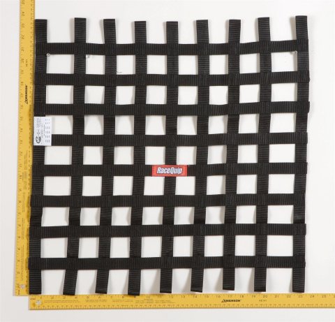 RaceQuip SFI Ribbon Window Nets 726009RQP Net, Ribbon, Square, 24 in. Width, 24 in. Height, Black, 27.1, Each