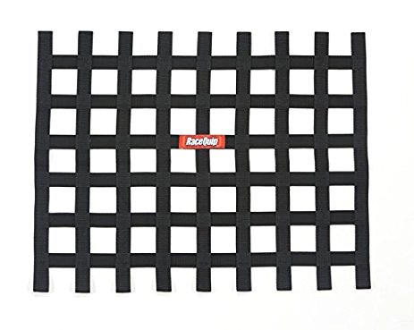 RaceQuip Non-SFI Ribbon Window Nets 721005RQP Net, Non-SFI, Ribbon, Rectangle, Polypropylene, Black, 24 in. Width, 18 in. Height, Each