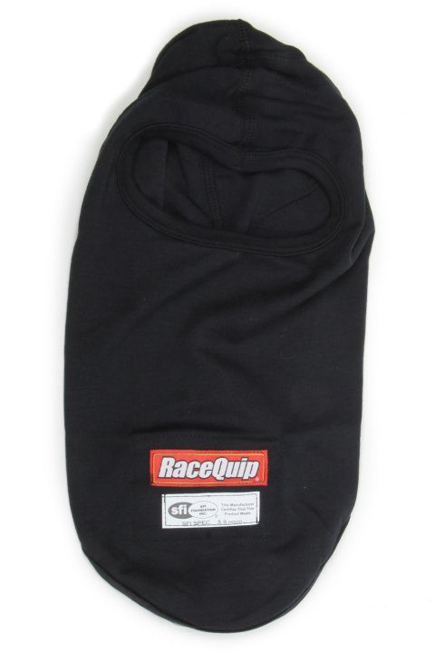 RaceQuip Head Socks 433991RQP Sock, Single Eyehole Opening, One Layer, Aramid/Cotton, Black, SFI 3.3, Each