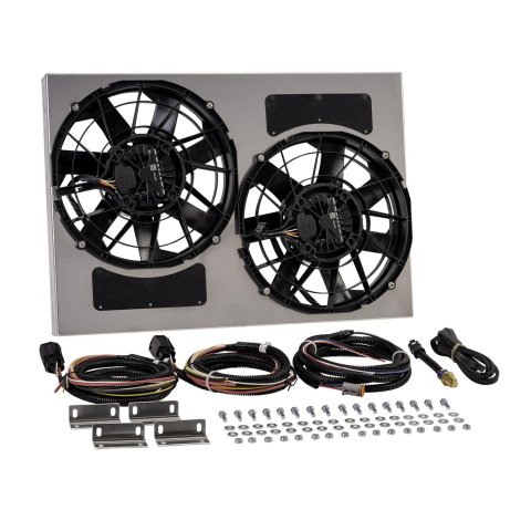 12 Inch 4,400 CFM Derale Electric Fan Brushless Powerpacks 67942-195 Fans, Powerpack, Dual in. Fans, 2,200 CFM, Shroud, 195 degree, Kit
