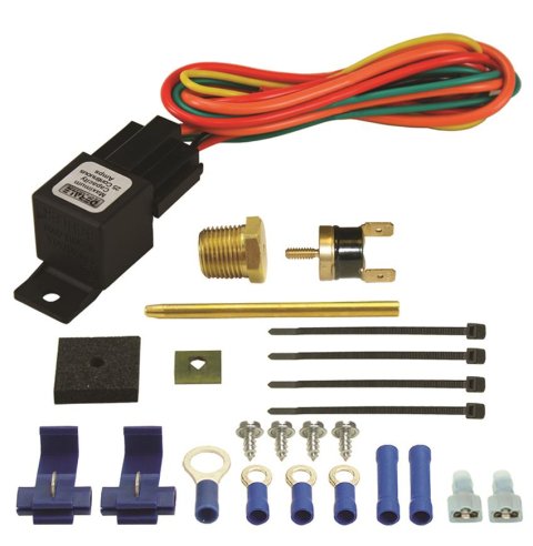Derale Single-Stage Fan Controllers 16735 Electric Control, On 180 Degrees, Off 165 Degrees, 3/8 in. NPT Radiator Thread, Kit