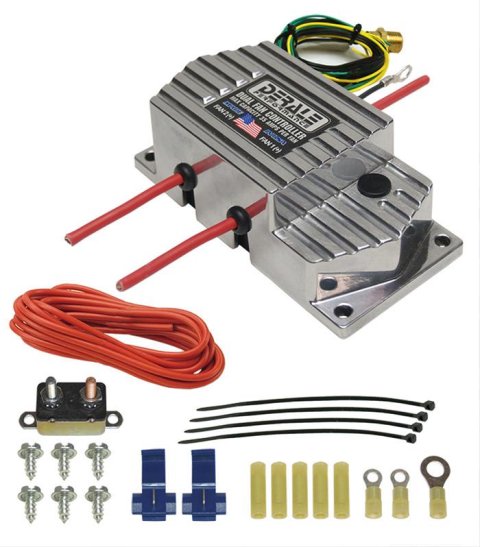 Derale High-Amperage Adjustable Fan Controllers 16789 Dual Control, Thermostatic, Adjustable, 160 to 240 Degrees F, Kit