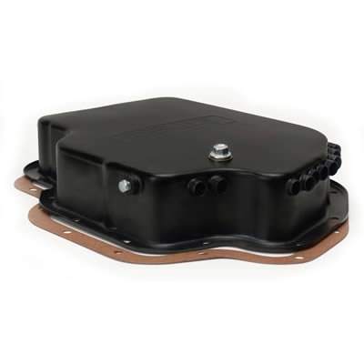 Derale Transmission Pans 14201 Pan Cooler, 3.063 in. Deep, Steel, Black, Buick, Chevy, Oldsmobile, Pontiac, TH400, Each