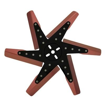 Derale Hi Performance Stainless Steel Flex Fans 19817 Fan, Flex-Type, Performance, Clockwise, 17 in. Diameter, Red Anodized Aluminum Blades/Steel Hub, Universal, Each