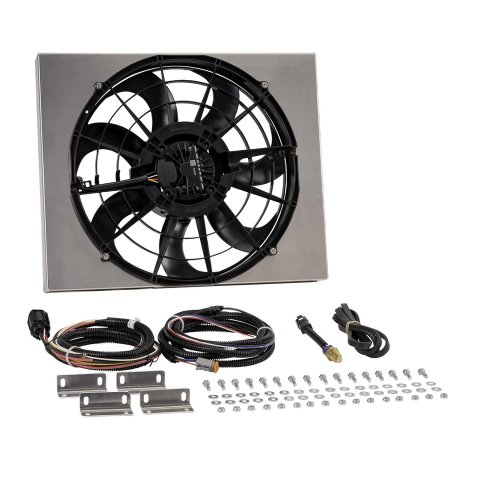 17 Inch 2,800 CFM Derale Electric Fan Brushless Powerpacks 67923-195 Fans, Powerpack, Single in. Fan, CFM, Shroud, 195 degree, Kit