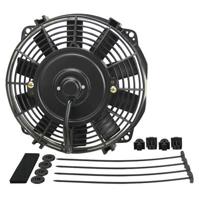 8 Inch 350 CFM Derale Dyno-Cool Straight Blade Fan 16908 Electric Fan, Single, in. Diameter, Puller, 450 cfm, Black, Plastic, Each