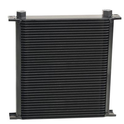 Derale Stacked Plate Fluid Coolers 54078 Cooler, Plate-Type, Aluminum, Black, 40-Row, -10 AN, 12.75 in. x 13 in. x 2 in., Each