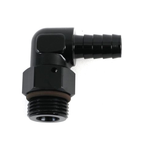 Derale AN Fittings 59408 Aluminum Fitting 90 7/8-14 UNF x 1/2 Barb