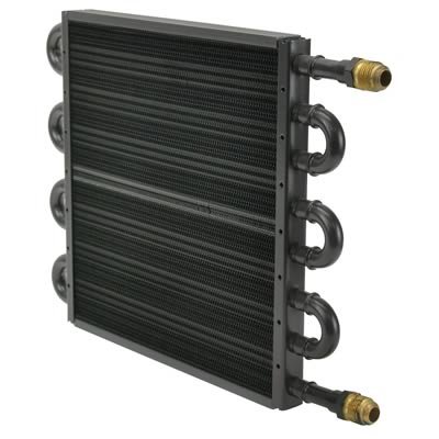 Derale Replacement Tube and Fin Engine Oil Coolers 15320 Fluid Cooler, Engine, Tube-Fin Type, Aluminum, 11.5 in. x 15.75 in. x 1.25 in., -8 AN Inlet, Outlet, Each