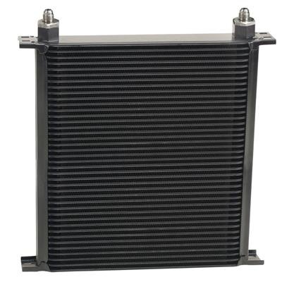 Derale Stacked Plate Fluid Coolers 54006 Cooler, Plate-Type, Aluminum, Black, 40-Row, -6 AN, 13.688 in. x 13 in. x 2 in., Each