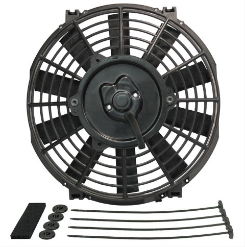 9 Inch 570 CFM Derale Tornado Universal Fan 16619 Electric Fan, Tornado, Single, in. Diameter, Reversible, cfm, Black, Plastic, Each