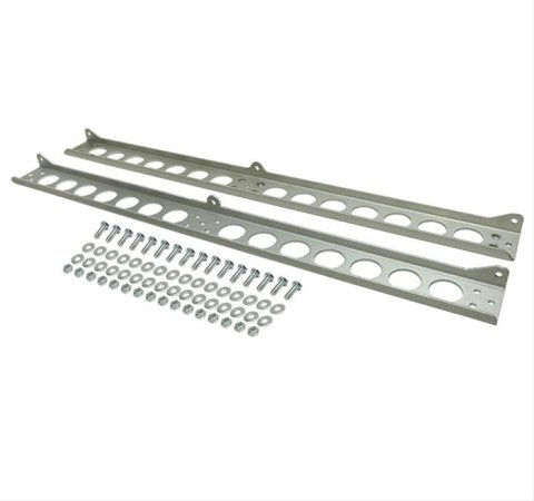 Derale Stacked Plate Fluid Cooler Mounting Kits 50022 Brackets, Mounting, Aluminum, Clear Anodized, Kit