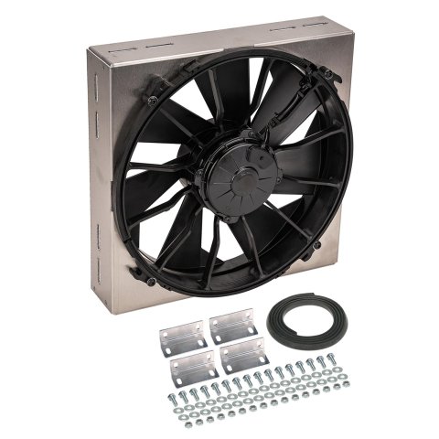 12 Inch 2,000 CFM Derale High-Output RAD Fan and Shroud Powerpacks 16815 Fan/Aluminum Assembly