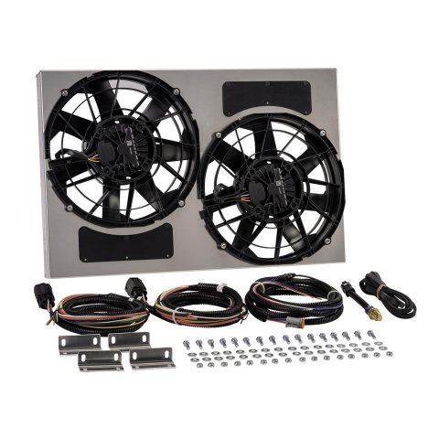12 Inch 4,400 CFM Derale Electric Fan Brushless Powerpacks 67926-215 Fans, Powerpack, Dual in. Fans, CFM, Shroud, 215 degree, Kit