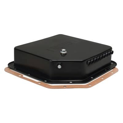 Derale Transmission Pans 14200 Pan Cooler, 3 1/4 in. Deep, Steel, Black, Buick, Chevy, Oldsmobile, Pontiac, TH350, Each