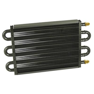 Derale 7000 Series Tube and Fin Transmission Coolers 13316 Cooler, Fin, 6-Pass, Aluminum, -6 AN Male Fittings, 7.625 in. x 13.5 in., x 0.750 in., Kit
