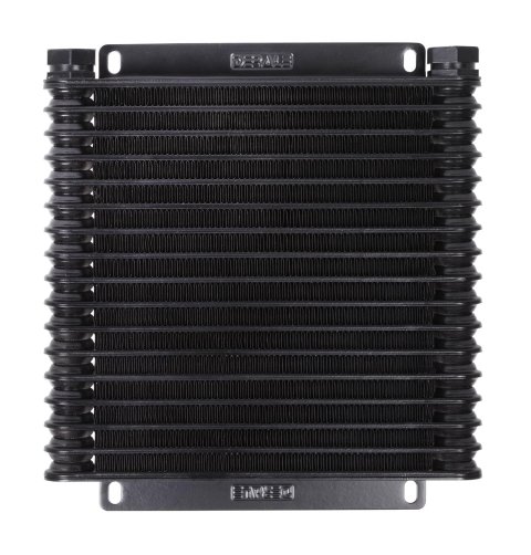 Derale 9000 Series Fin and Plate Transmission Coolers 33604 Fluid Cooler, Plate-Fin Type, Aluminum, 9.750 in. x 10.625 in. x 1.25 in., 1/2 NPT Inlet, Outlet, Each
