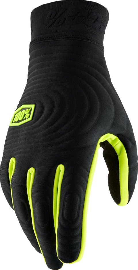 100 Percent Brisker Xtreme Gloves 10030-00003 Riding Gloves, Xtreme, Black/Hi-Vis Yellow, Large, Pair