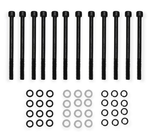 Holley Sniper Fabricated Aluminum Valve Covers 890007B Covers, EFI, Fabricated, Aluminum, 4.0 in. Tall, Baffled, Black Gloss, 1.25 in. Breather Holes, Hardware, Ford, 429-460ci, Pair