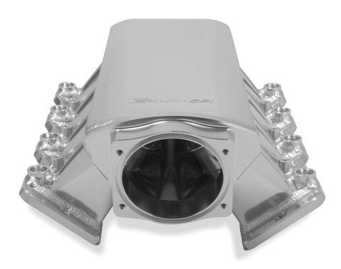 Holley Sniper EFI Fabricated Intakes 820111-1 Intake Manifolds, EFI, Fabricated, Cathedral Port, 102mm Throttle Body, 1,800-6,400 RPM, Aluminum, Silver, Chevy, LS, 4.8-6.0L, Each