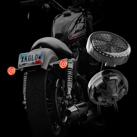 XK Glow Powersports Taillights XK-MTP57-BR Pro Series MotoTurnz - 1157 Bullet Style Rear