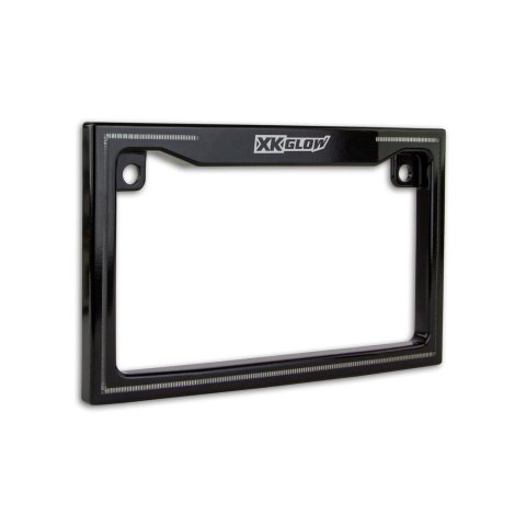 XK Glow Motorcycle LED License Plate Frames XK034018-W Frame Light w/ Turn Signal - Chrome