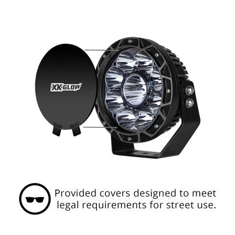 XK Glow Light Bars, Pods and Fog Lights XK066007 2pc 7in 44W Combo Beam Offroad Round Work Kit