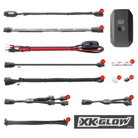 XK Glow Motorcycle LED Accent Kits KS-MOTO-PRO Lights, XKchrome LED, Multicolor, Clear Silicone Housing, 9.50 in. Length, On/Off Switch, Kit