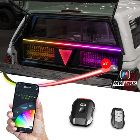 XK Glow Weatherstrip Seals, Individual Position MX-BG-MINI 1x80" XKmax RGB Addressable Flexible Body Panel Gap Strip App Control Kit