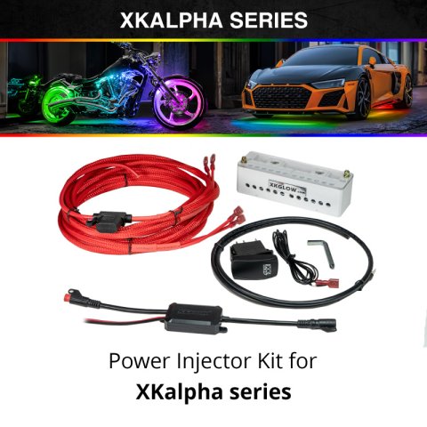 XK Glow LED Accent Lights MX-FO-ADV 2x43" XKmax Fiber Optic Interior Ambient Light Strip App Control Kit