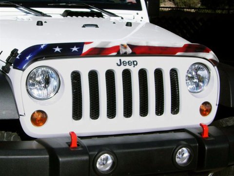Stampede Vigilante Premium Hood Protectors 3133-30 Bug Guard, Protector, 3M Automotive-grade Adhesive, Acrylic, Ford Ranger, American Flag with Eagle, Each