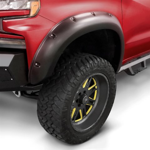 Stampede Ruff Riderz Fender Flares 8441-2 Flares, Riderz, Front and Rear, Thermoplastic, Black, GMC, Set of 4