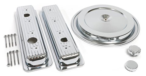 Trans-Dapt Performance Chrome Engine Dress-Up Kits 3102 Kit, Steel, Chrome, Chevy, Small Block, Kit