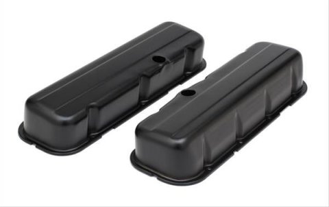 Trans-Dapt Performance Products Valve Covers 8690 CHEVY 396-502 TALL ASPHALT BLACK POWDER COATED VALVE COVERS- UNBAFFLED
