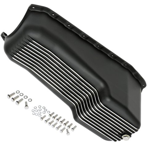Trans-Dapt Performance Products Oil Pans 7426 Pan, Pan Black Finned Aluminum SBC 305-350 1980-85