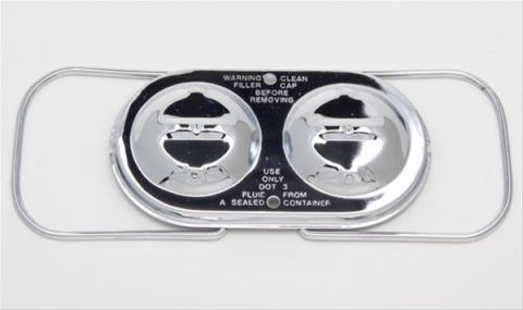 Trans-Dapt Performance Master Cylinder Covers 9102 Cover, Steel, Chrome, Dual Bail, 5 3/4 in. x 3 in., Each