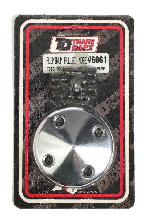 Trans-Dapt Performance Products Pulley Nose Cones 6061 Polished Aluminum Chevy Short Water Pump