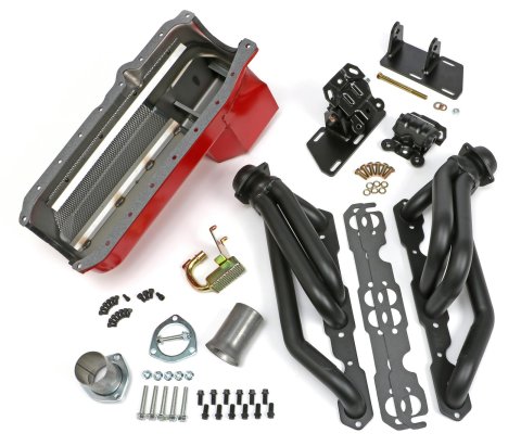 Trans-Dapt Performance Swap-In-A-Box Complete Engine Swap Kits 99082 Kit, Headers, Steel, Black Ceramic Coated, Motor Mounts, Oil Pan, Pickup, Gaskets, Hardware, Chevy, Small Block, Kit