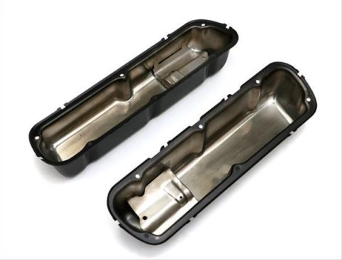 Trans-Dapt Performance Products Valve Covers 8730 SB FORD ASPHALT BLACK POWDER COATED VALVE COVERS