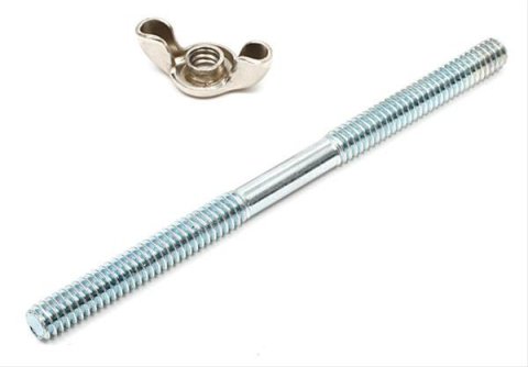 Trans-Dapt Performance Air Filter Assembly Studs 2178 Cleaner Stud/Nut, Steel, Chrome Plated, 1/4 in.-20 Thread, 4.0 in. Length, Each