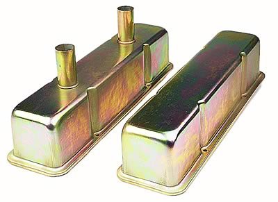Trans-Dapt Performance Circle Track Valve Covers 5533 Covers, Tall, Steel, Zinc, Plain, Chevy, Small Block, Pair