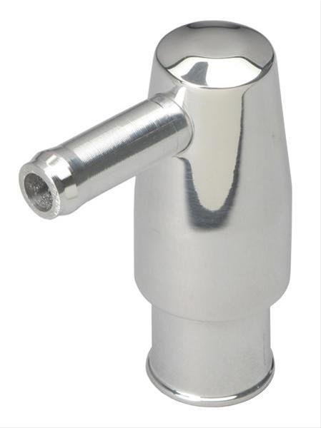 Trans-Dapt Performance PCV Valves 6068 Valve, 90 Degree, Billet Aluminum, Polished, 1.22 in. O.D., 3/8 in. Hose Barb, Each