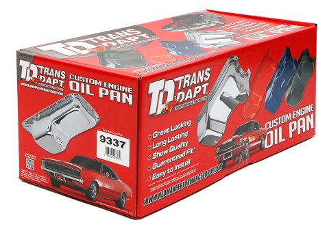 Trans-Dapt Performance OEM Replacement Oil Pans 9337 Pan, Steel, Chrome Plated, 4 qt., Pontiac, V8, Each